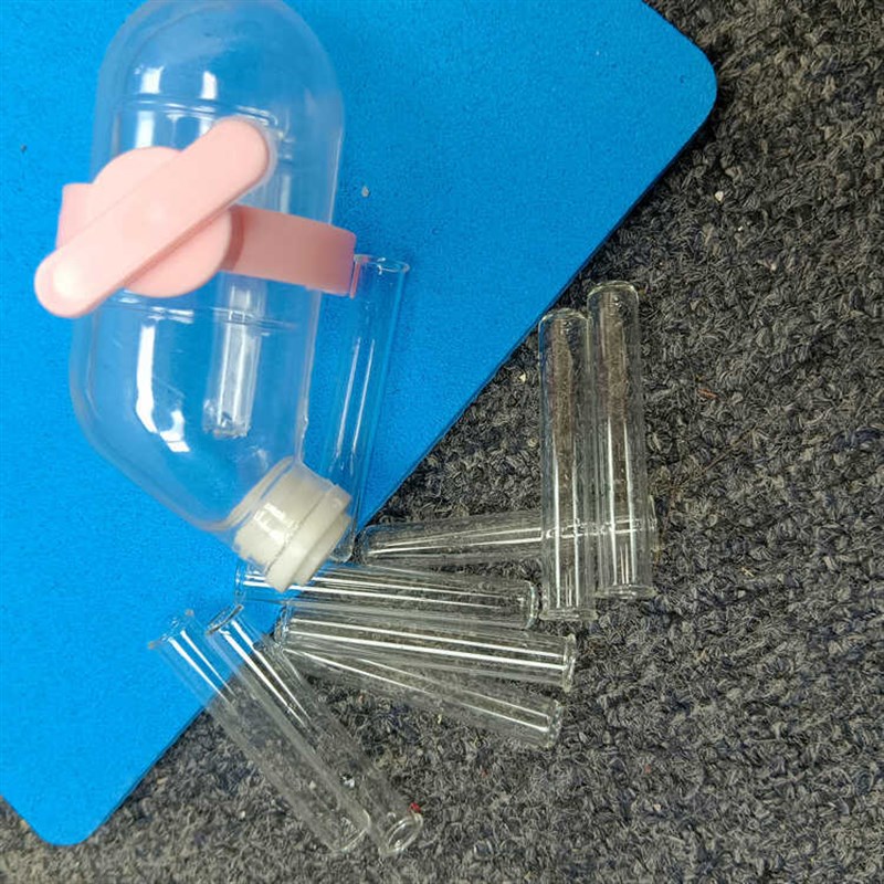 仓鼠真空玻璃管水壶配件养小宠水壶玻璃管橡皮塞卡扣散件笼子挂件