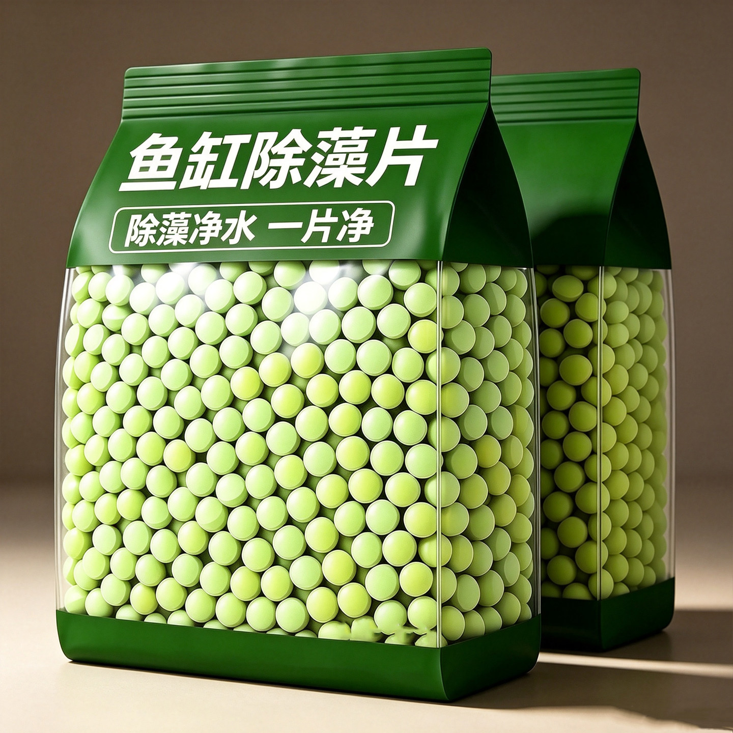 鱼缸除藻片鱼缸青苔清理神器去除绿藻绿水褐藻丝藻黑藻除水垢专用