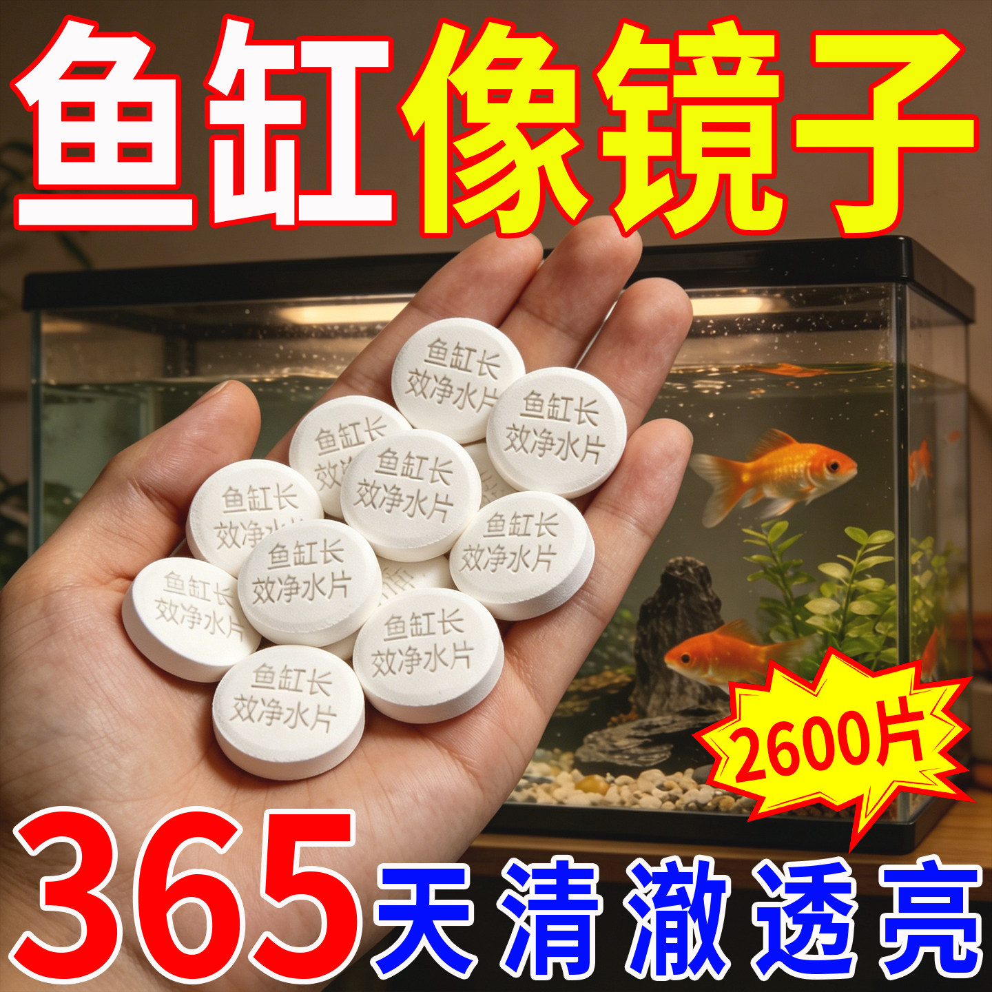鱼缸长效净水片水质净化净水剂免换水清洁王清澈片养鱼专用净水剂