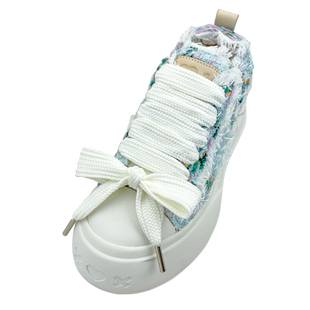 适配檀次健同款SR开口笑乞丐鞋加宽鞋带白色帆布鞋金属头反系鞋带