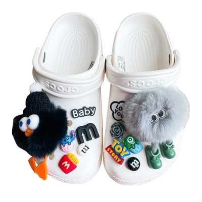 多巴胺毛绒立体可爱鞋花配饰