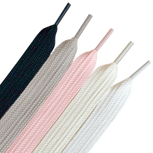 宽鞋带男女款单层扁平面包板鞋适配匡威彪马帆布鞋黑白灰米鞋绳