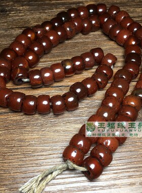 明清老玛瑙桶珠算盘珠串老红玛瑙车轮珠佛珠项链红老玛瑙大孔片珠