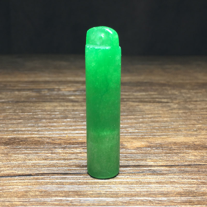 仿古老翡冰飘花老翡翠玉翎毛管玉翎管勒子挂坠吊坠顶戴花翎管配饰