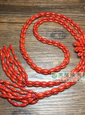 百搭烤色珊瑚毛衣链本命年手工长项链满天星配饰太阳花珊瑚链子