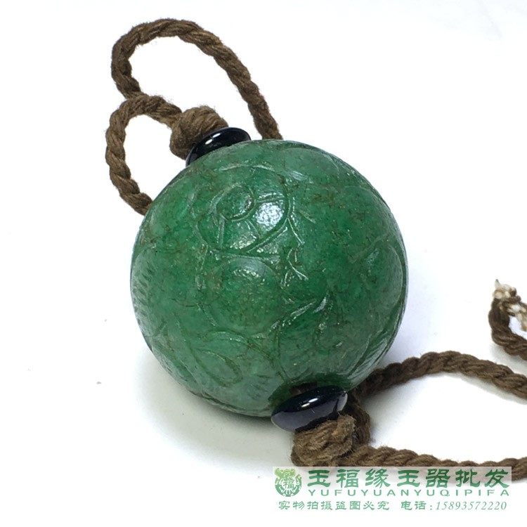 雕刻单颗古玩玉石珠子
