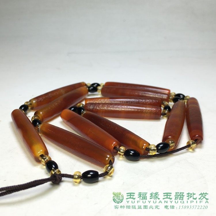 风化包浆西亚老玛瑙贸易珠桶珠勒子辽金西玛古珠子手链项链配饰