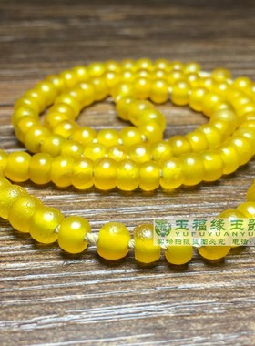 橘皮纹老玛瑙黄玉髓算盘珠108老珠子项链男女款车轮珠首饰珠配饰
