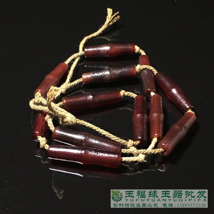 辽金玛瑙管珠手串唐管手链西亚竹节酒红玛瑙唐八棱项链老珠子