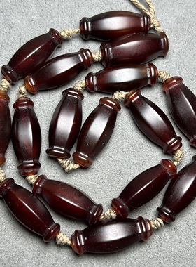 古玩杂件收藏精选酒红玛瑙老玛瑙多面珠子手链佛珠项链珠散珠配饰