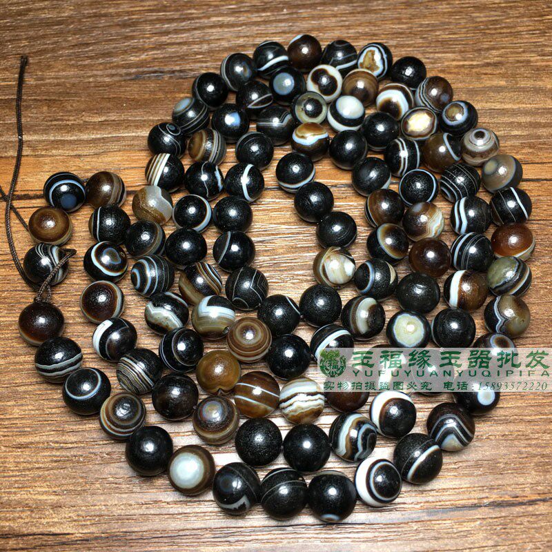 天眼橘皮纹缠丝玛瑙药师珠108佛珠手串手链男女款包浆风化老玛瑙