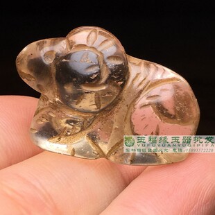 古玩杂项收藏风化老白水晶吊坠领头羊挂件摆件文玩佛珠吊坠配饰