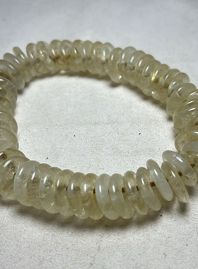 古玩天然老白水晶手链老水晶平安扣配饰手串文玩项链吊坠配件