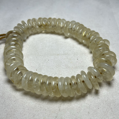 古玩天然老白水晶手链老水晶平安扣配饰手串文玩项链吊坠配件