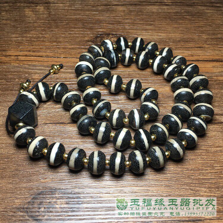 108颗藏传一线老玛瑙项链手串