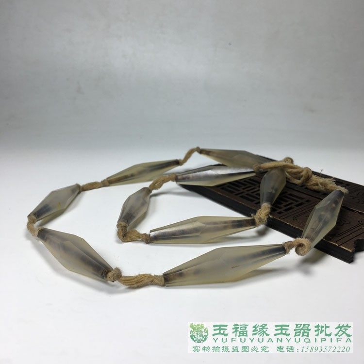 古玩杂项玉器老玛瑙仿古赖子辽金玛瑙切面配珠挂件收藏配饰老珠子