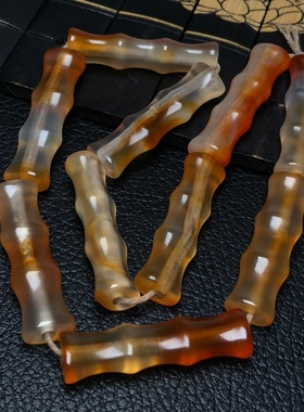 天然色辽金老玛瑙竹节玉髓管子红色玛瑙竹节桶珠勒子文玩佛珠