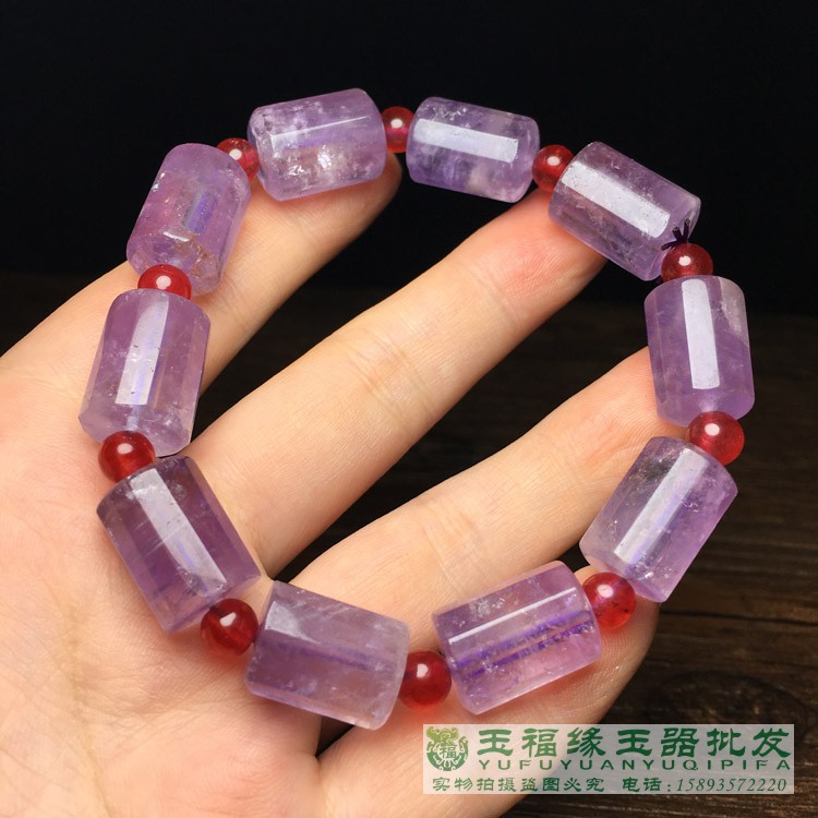 古玩杂项老水晶珠子天然紫水晶