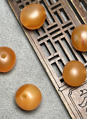 古玩收藏尼泊尔老红玛瑙原色冰飘随型椭圆珠子项链手链配珠单个价