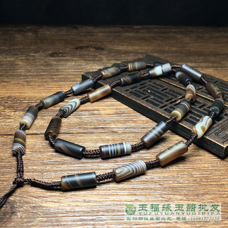 缠丝玛瑙挂绳管珠全珠链玉坠线挂绳项链绳子男女款吊坠挂件绳项链