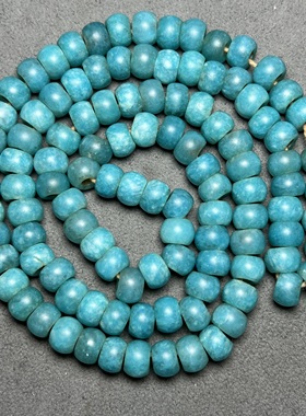 古玩收藏仿古老包浆老料天河石大孔手串算盘珠手链配饰佛珠项链