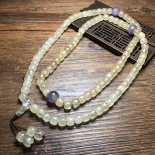 古玩老水晶珠老形珠苹果珠老型散珠手串佛珠108手链项链朝珠手持