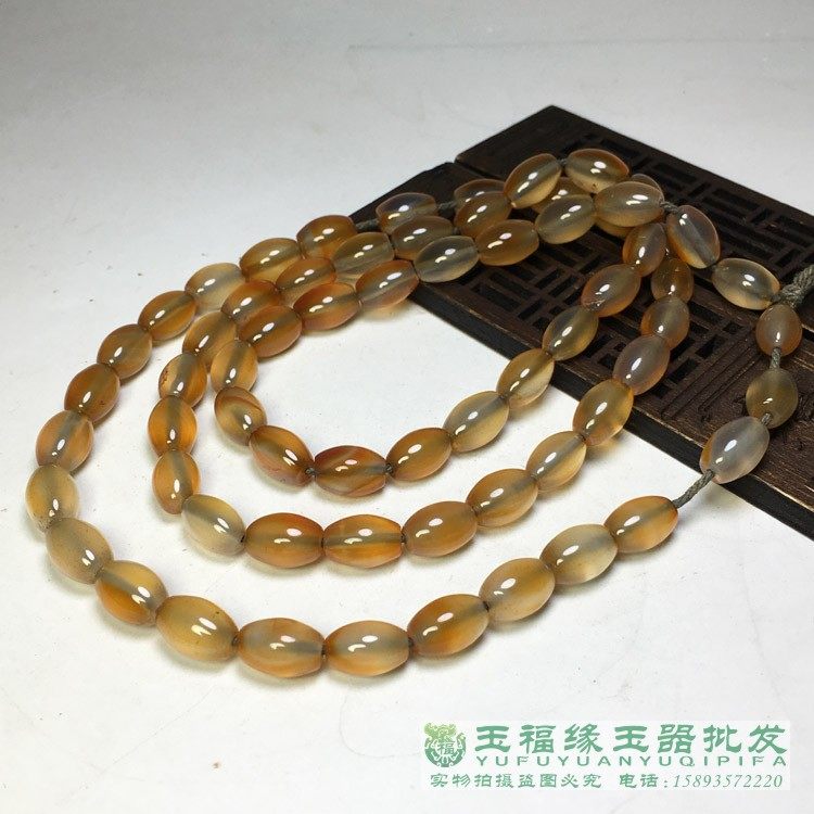 珠串仿古材质冰糖鼓形西玛玉髓