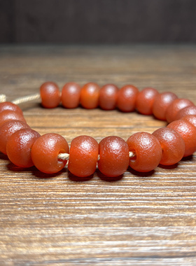 橘皮纹老珠子算盘珠老红玛瑙隔片车轮珠手链手串平安扣佛珠配饰