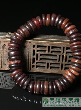 手链高古老红散珠药片材质保真