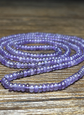 古法老水晶隔珠车轮珠薰衣草紫玉算盘珠散珠手工手链项链耳饰配件