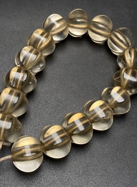 古玩收藏老物件天然老水晶汉代老水晶六角灯笼珠手串散珠项链配珠