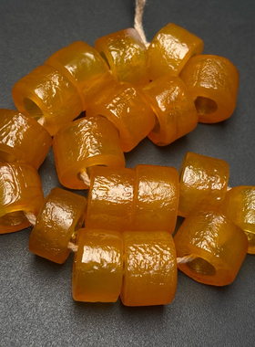 高古老玛瑙手链天然鸡油黄老玛瑙桶珠原矿唐润算盘珠手串男女款
