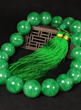 古玩仿古老珠子翡翠18佛珠手串