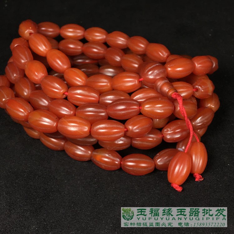 复古红玛瑙手链项链老南瓜珠佛珠