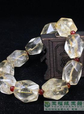 老珠子天然白水晶六棱珠糖八棱珠勒子管珠手链高古玉石水晶手串