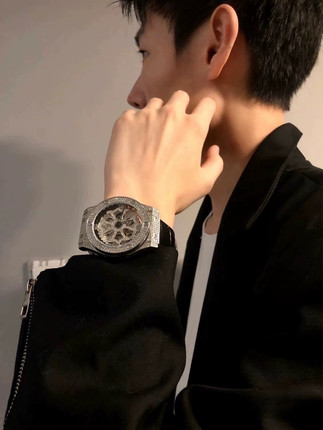 【520限定】十字盾时来运转机械手表男大表盘腕表情人礼物送男友