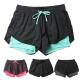 mesh casual sports Drawstring shorts女士抽绳网眼双层运动短裤