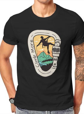 攀岩运动印花 男T恤Climbing sports print short sleeve T-shirt