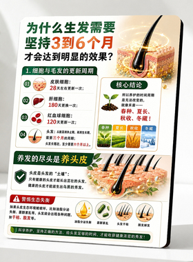 养发生发科普知识装饰摆件养发馆门店前台宣传陈设展示牌