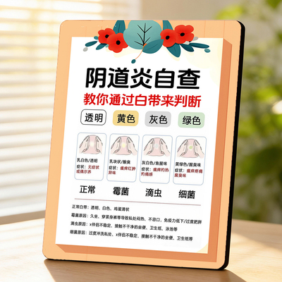 阴道炎自查科普 美容院店内宣传桌面摆件