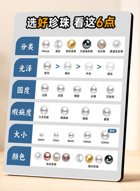 珠宝门店珍珠选购实用科普展示牌柜台装饰摆件创意网红摆台