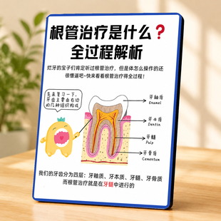根管治疗全过程解析科普摆件牙科口腔诊所接诊台桌面装饰摆牌