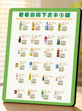 饮料含糖量科普美业门店店内展示桌面摆件