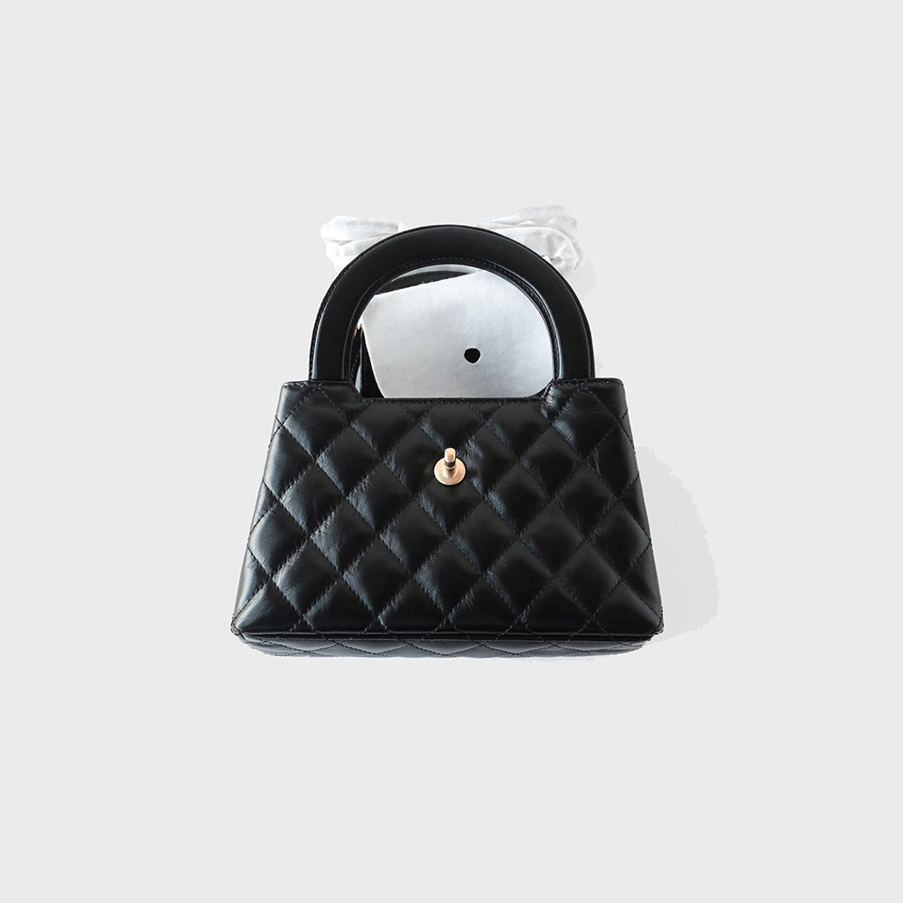 Black Kelly bags 23K凯莉链条斜挎手提包 进口油蜡皮女包真皮