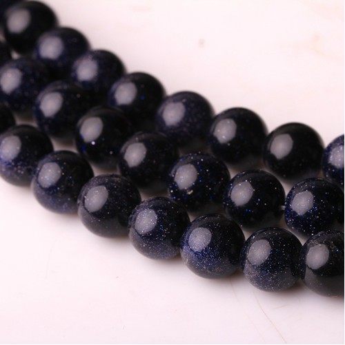 蓝金沙石 蓝砂石散珠 水晶珠子 diy饰品蓝沙串珠手链 散珠