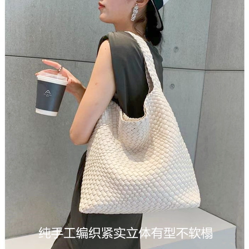 牛皮手工编织时尚女包单肩手提包