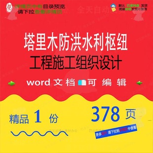塔里木防洪水利枢纽工程施工组织设计相关方施工设计方案案组织