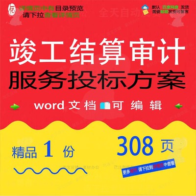 竣工结算审计服务投标方案项目实施参考范本可编辑文档word模板