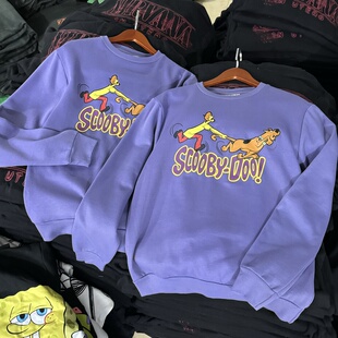 出口单 Scooby Doo史酷比 美式复古男女圆领卫衣秋冬薄绒Y2K卡通