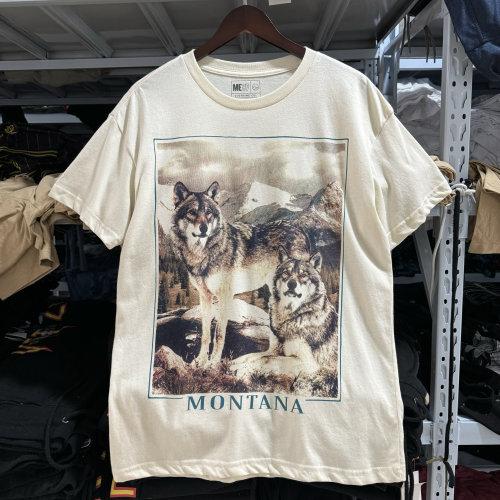 出口美单 MONTANA蒙大拿州文化衫夏薄短袖男女同款T恤街头小众873